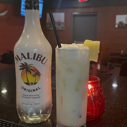 A frozen pina colada at the Fuego bar